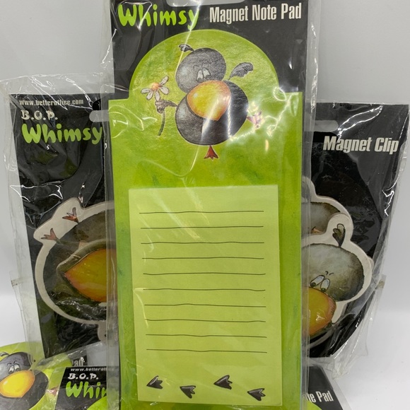 Magnet Note Pads & Magnetic Clips Lot B.O.P. Whimsy BIRDS - Picture 3 of 4